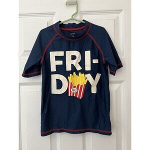 Carter’s Boys Rashguard Swim Shirt Size 6 Fri-Day Navy Blue Red